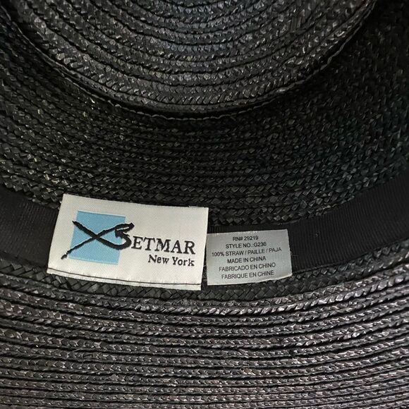 Betmar New York Black Straw Wide Brim Hat - Picture 4 of 5